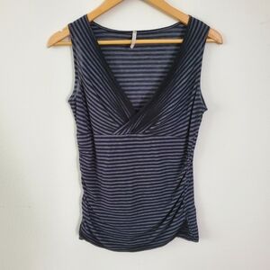 Olivia Moon Striped V Neck Sleeveless Tank